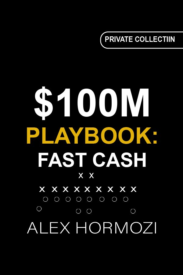 $100M Playbook Fast Cash by Alex Hormozi original book cover Morocco